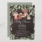 Bosdieren Baby Shower Schoolbord Kaart (Voorkant / Achterkant)