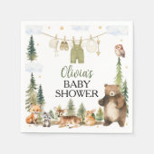 Bosdieren Baby Shower Servetten (Voorkant)