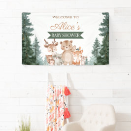 Bosdieren Baby Shower Spandoek