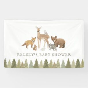Bosdieren Baby Shower Spandoek