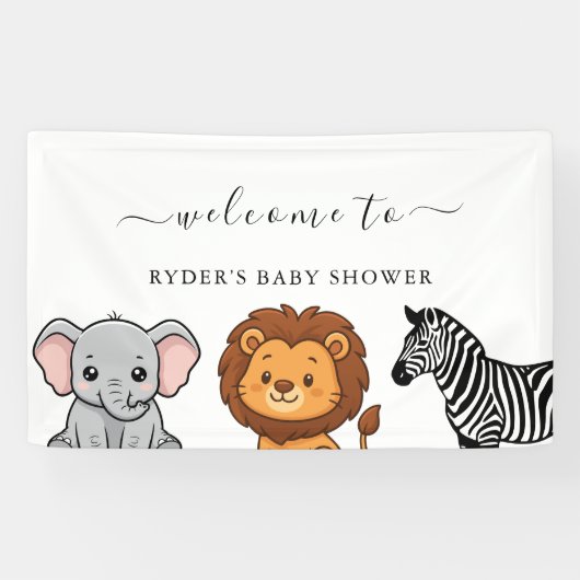 Bosdieren Baby Shower Spandoek (Horizontaal)