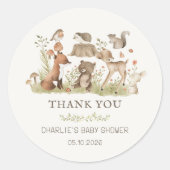 Bosdieren Baby Shower Sticker (Voorkant)