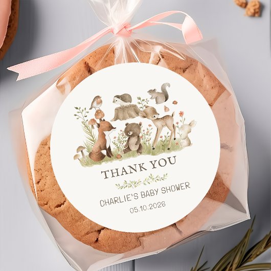 Bosdieren Baby Shower Sticker