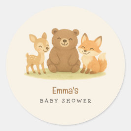 Bosdieren Baby Shower Stickers