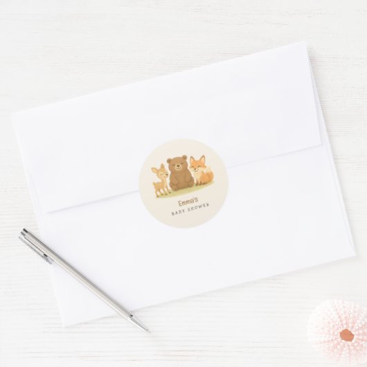 Bosdieren Baby Shower Stickers (Envelop)