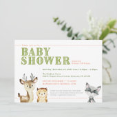 Bosdieren Baby Shower Uitnodiging (Staand voorkant)