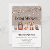Bosdieren Baby Shower Uitnodiging (Voorkant)
