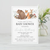 Bosdieren baby shower uitnodiging (Staand voorkant)