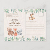 Bosdieren baby shower uitnodiging Briefkaart (Achterkant)