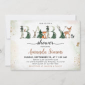 Bosdieren Baby shower Uitnodiging Winter (Voorkant)