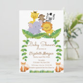 Bosdieren, Baby shower van bossen Kaart (Staand voorkant)