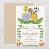 Bosdieren, Baby shower van bossen Kaart (Voorkant / Achterkant)