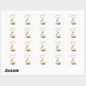Bosdieren Baby Shower Vierkante Sticker (Vel)