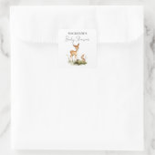 Bosdieren Baby Shower Vierkante Sticker (Tas)