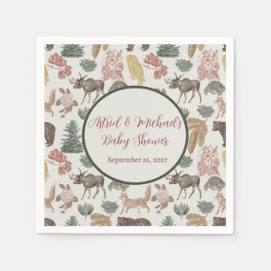  bosdieren Baby shower-vossen, elanden, Servet