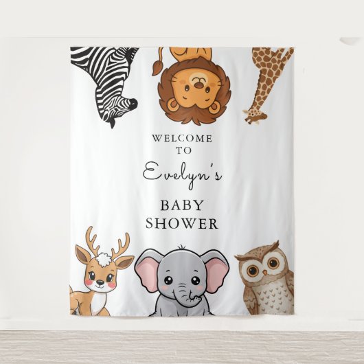 Bosdieren Baby Shower Wandkleed (Voorkant)