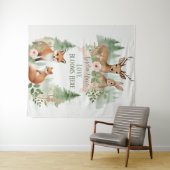 Bosdieren Baby Shower Wandkleed (In Situ (horizontaal))