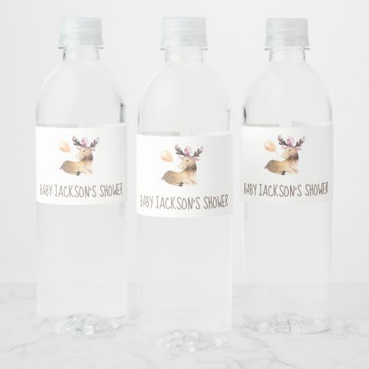 Bosdieren Baby Shower Waterfles Etiket (Flessen)