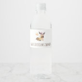 Bosdieren Baby Shower Waterfles Etiket (Voorkant)