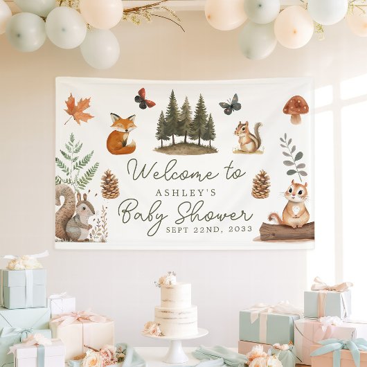 Bosdieren Baby Shower Welkom Spandoek