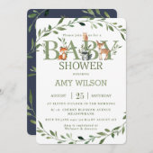 Bosdieren Baby Shower Wisselende Groene Tinten Kaart (Voorkant / Achterkant)