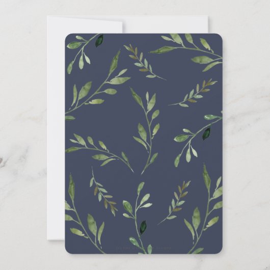 Bosdieren Baby Shower Wisselende Groene Tinten Kaart (Achterkant)