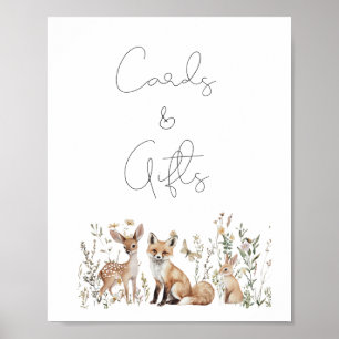 Bosdieren Baby showers Kaarten en geschenken Poster