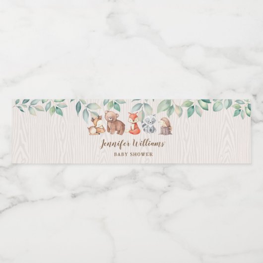 Bosdieren baby showers waterflesetiketten waterfles etiket (Enkel label)