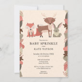 Bosdieren Baby Spetterfeest Uitnodiging (Voorkant)