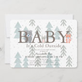 Bosdieren Baby zijn koud buiten Baby shower Kaart (Voorkant)