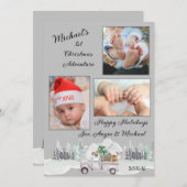 Bosdieren Baby's 1e Kerst Foto Kaart (Voorkant / Achterkant)
