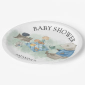 Bosdieren - babyshower papieren bordje (Gekanteld)