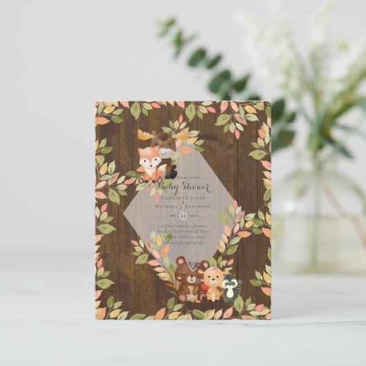 BOSDIEREN BABYSHOWER UITNODIGINGEN (Staand voorkant)