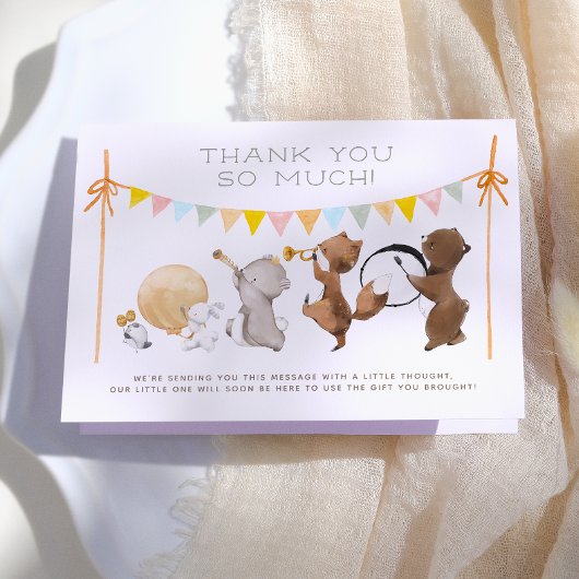 Bosdieren Band Parade Baby Shower Bedankt