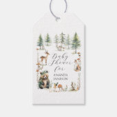 Bosdieren Beer Herten Schattige bos Baby shower Cadeaulabel (Voorkant)