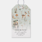 Bosdieren Beer Herten Schattige bos Baby shower Cadeaulabel (Achterkant)
