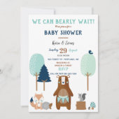 Bosdieren Beer Rustic Blauw Bruin Kaart (Voorkant)