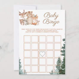 Bosdieren Bingo Baby Shower Spel Kaart