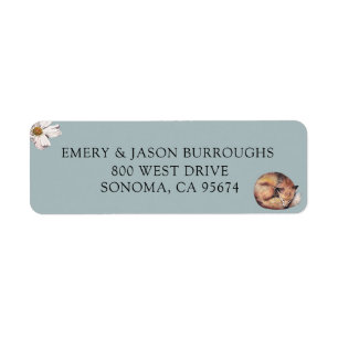 Bosdieren Blauw Baby Shower Adres Etiket