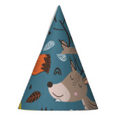 Bosdieren, blauw, Scandinavische stijl Feesthoedjes (Links)