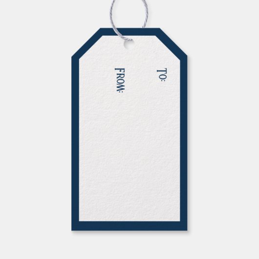 Bosdieren Blauwe Kerst Cadeaulabel (Achterkant)