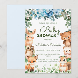 Bosdieren Bloemen Baby Shower Kaart