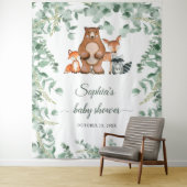 Bosdieren Bloemige Baby Shower Wandkleed (In situ)