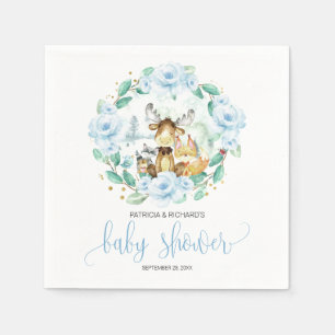 Bosdieren Bloemrijke Groene Baby Shower Servet