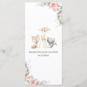 Bosdieren Blush Bloemen Groen Douche Menu (Achterkant)