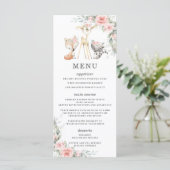 Bosdieren Blush Bloemen Groen Douche Menu (Staand voorkant)