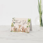 Bosdieren Boho Baby Shower Bedankkaart (Voorkant)