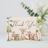 Bosdieren Boho Baby Shower Bedankkaart (Staand voorkant)