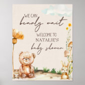 Bosdieren Boho Baby Shower Bord Poster (Voorkant)