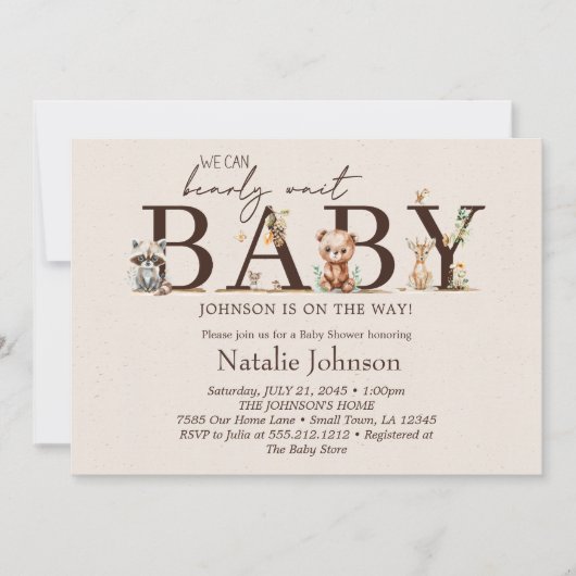 Bosdieren Boho Baby shower Kaart (Voorkant)